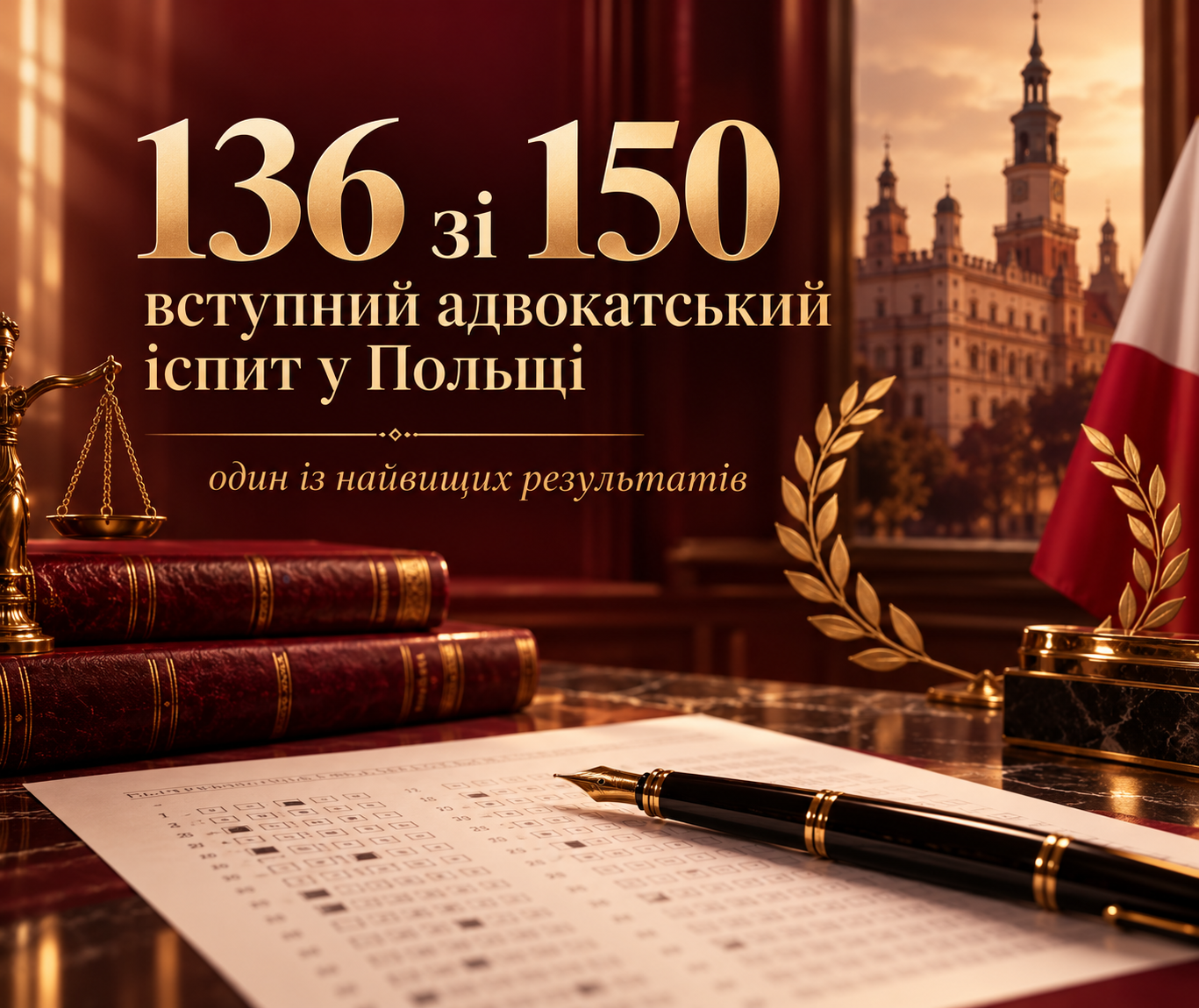 136 зі 150: один із найвищих результатів вступного адвокатського іспиту в Польщі